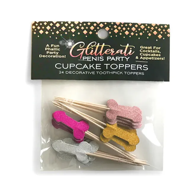 Glitterati Penis Party Cupcake Topper Toothpicks 24-Pack (80736) | SlipDix.com