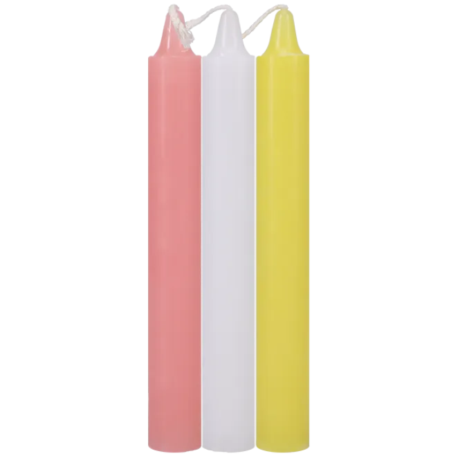 Japanese Drip Candles 3-Pack Pink, White, Yellow