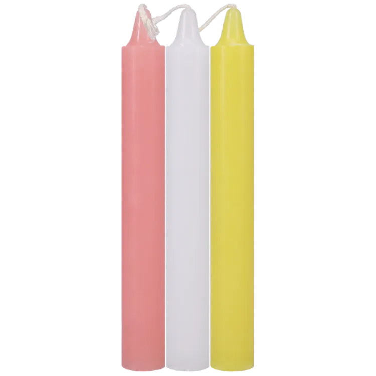 Japanese Drip Candles 3-Pack Pink, White, Yellow Japanese Drip Candles 3-Pack Pink, White, Yellow