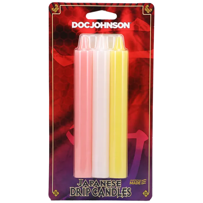 Japanese Drip Candles 3-Pack Pink, White, Yellow