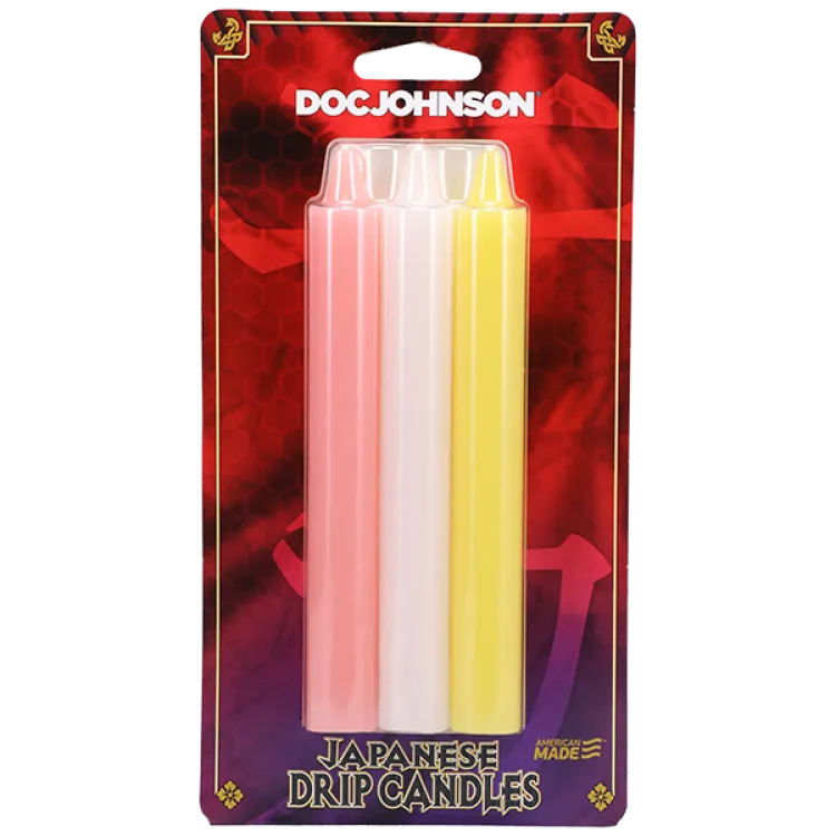 Japanese Drip Candles 3-Pack Pink, White, Yellow Japanese Drip Candles 3-Pack Pink, White, Yellow