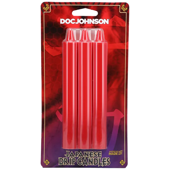 Japanese Drip Candles 3-Pack Red