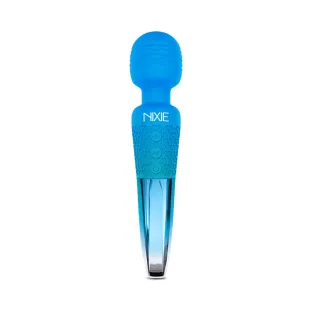 Nixie 8 in. Rechargeable Wand Vibrator Blue Ombre