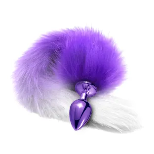 Nixie Metal Butt Plug With Ombre Tail Purple Metallic