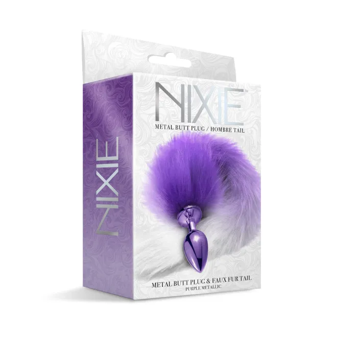Nixie Metal Butt Plug With Ombre Tail Purple Metallic (81514) | SlipDix.com