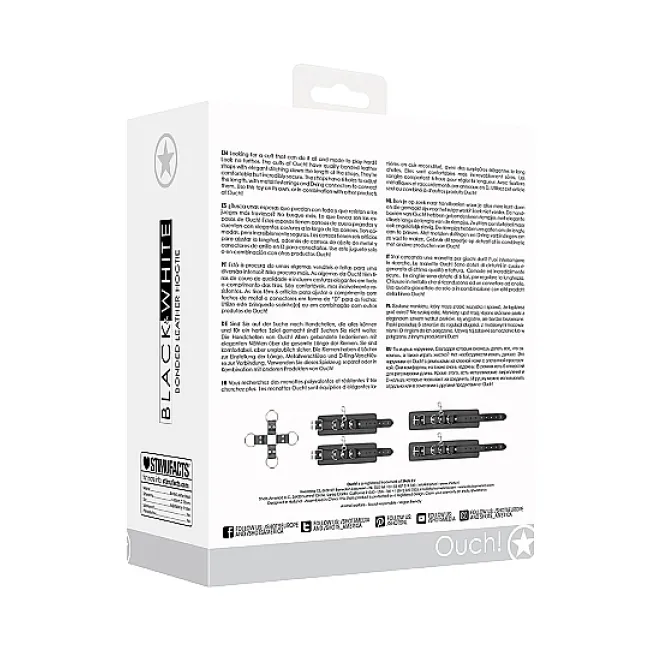 Ouch! Bonded Leather Hogtie With Hand & Ankle Cuffs Black