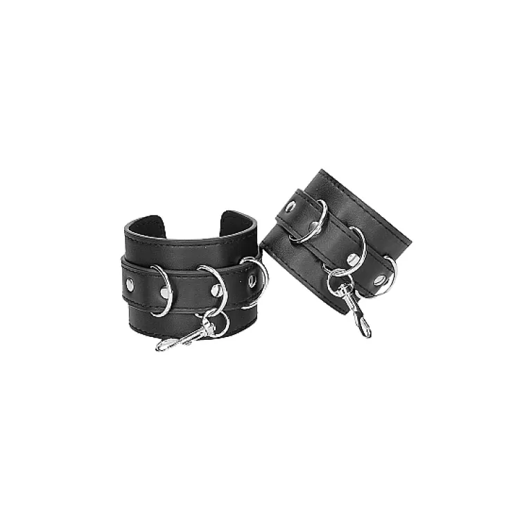 Ouch! Bonded Leather Hogtie With Hand & Ankle Cuffs Black Ouch! Bonded Leather Hogtie With Hand & Ankle Cuffs Black