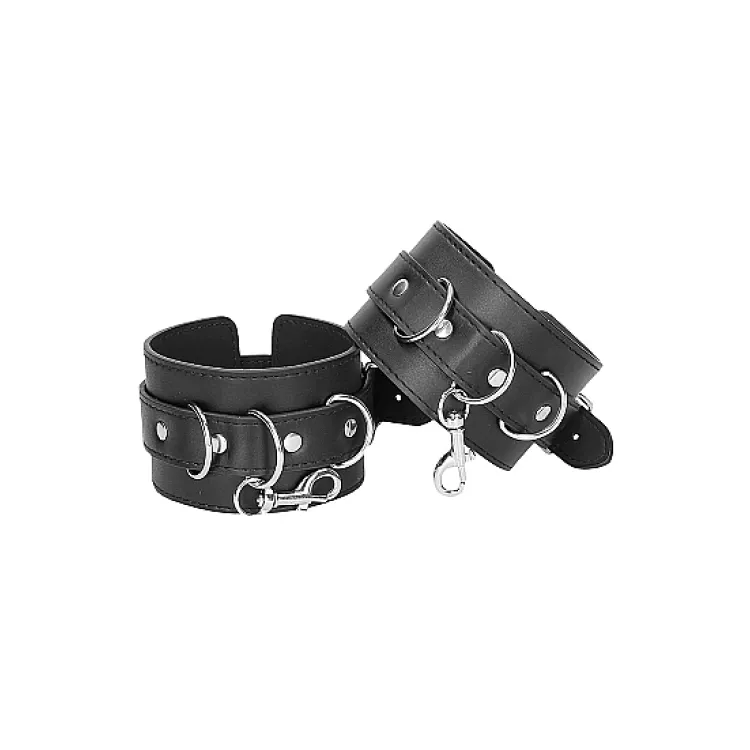 Ouch! Bonded Leather Hogtie With Hand & Ankle Cuffs Black Ouch! Bonded Leather Hogtie With Hand & Ankle Cuffs Black