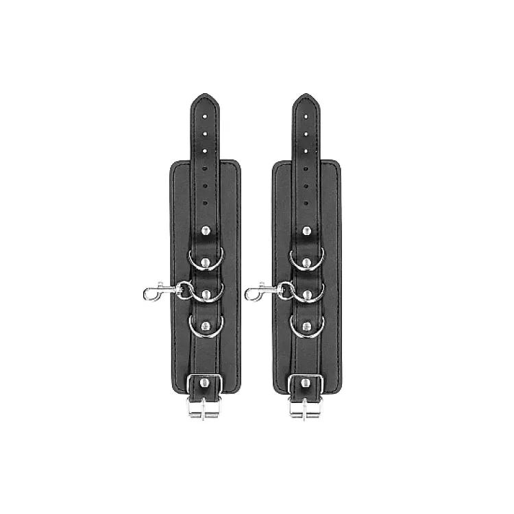 Ouch! Bonded Leather Hogtie With Hand & Ankle Cuffs Black Ouch! Bonded Leather Hogtie With Hand & Ankle Cuffs Black