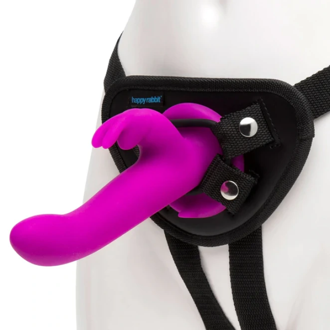 Happy Rabbit Rechargeable Vibrating Strap-On Harness Set