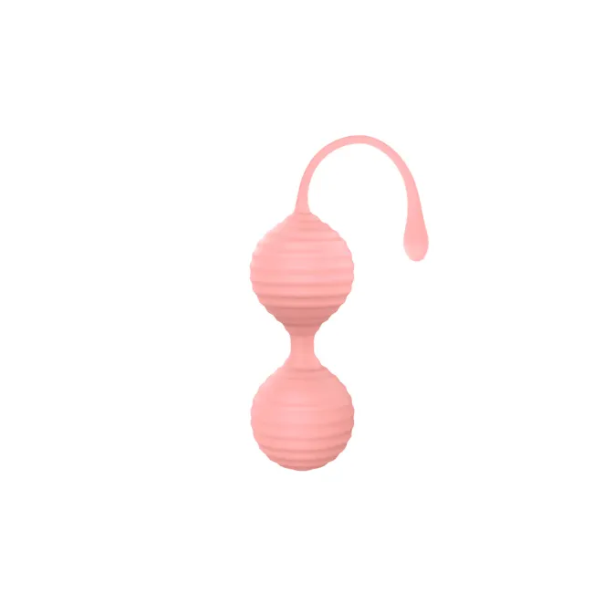 KG88 Kegel Balls Ribbed Silicone 2-Piece Set Pink