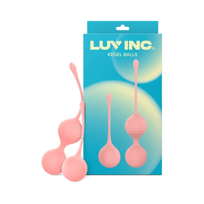 KG88 Kegel Balls Ribbed Silicone 2-Piece Set Pink
