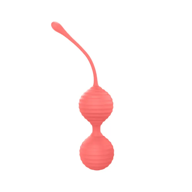 KG88 Kegel Balls Ribbed Silicone 2-Piece Set Coral