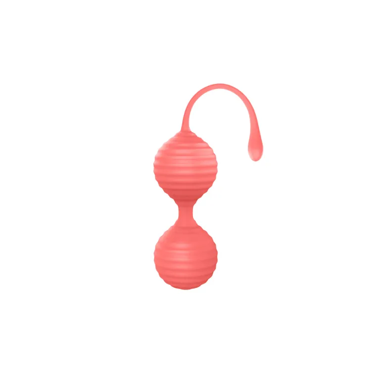 KG88 Kegel Balls Ribbed Silicone 2-Piece Set Coral KG88 Kegel Balls Ribbed Silicone 2-Piece Set Coral