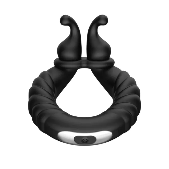 Forto F-24 Textured Vibrating Cockring Black