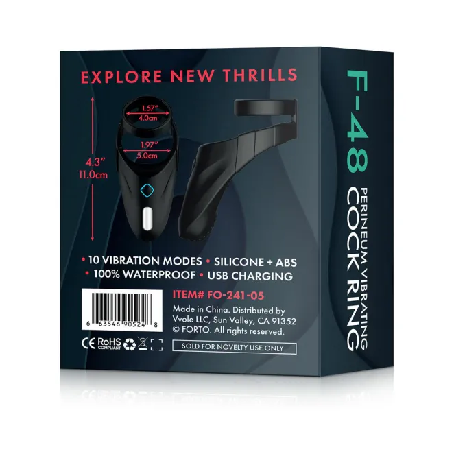 Forto F-48 Perineum Vibrating Double Cockring Black