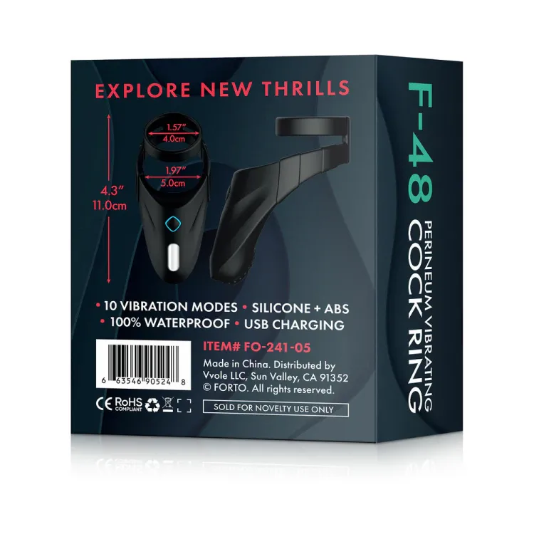 Forto F-48 Perineum Vibrating Double Cockring Black Forto F-48 Perineum Vibrating Double Cockring Black