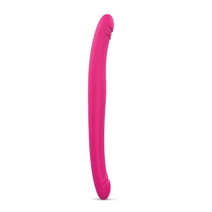 17.7 in. Dorcel Orgasmic Double Thrusting & Vibrating Double Dildo Pink