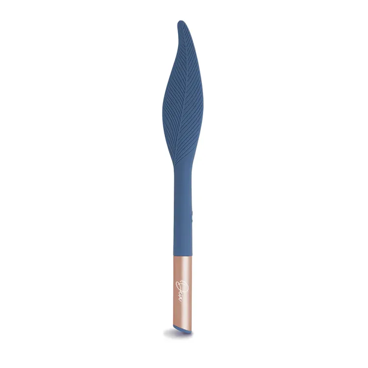 Deia Vibrating Feather Silicone Tickler Blue Deia Vibrating Feather Silicone Tickler Blue