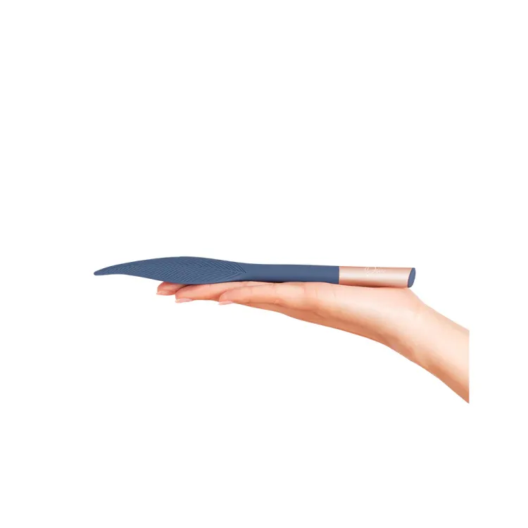 Deia Vibrating Feather Silicone Tickler Blue Deia Vibrating Feather Silicone Tickler Blue