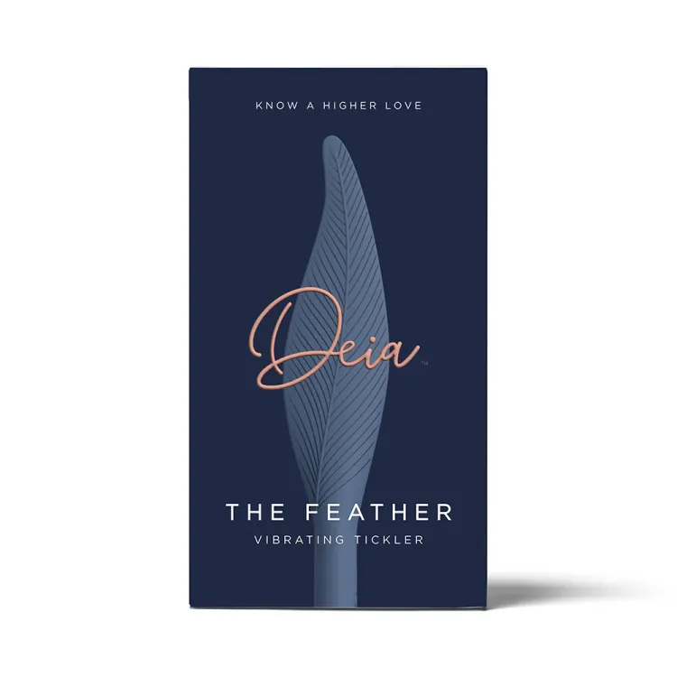Deia Vibrating Feather Silicone Tickler Blue Deia Vibrating Feather Silicone Tickler Blue