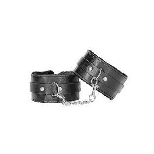 Ouch! B&W Plush Bonded Leather Ankle Cuffs