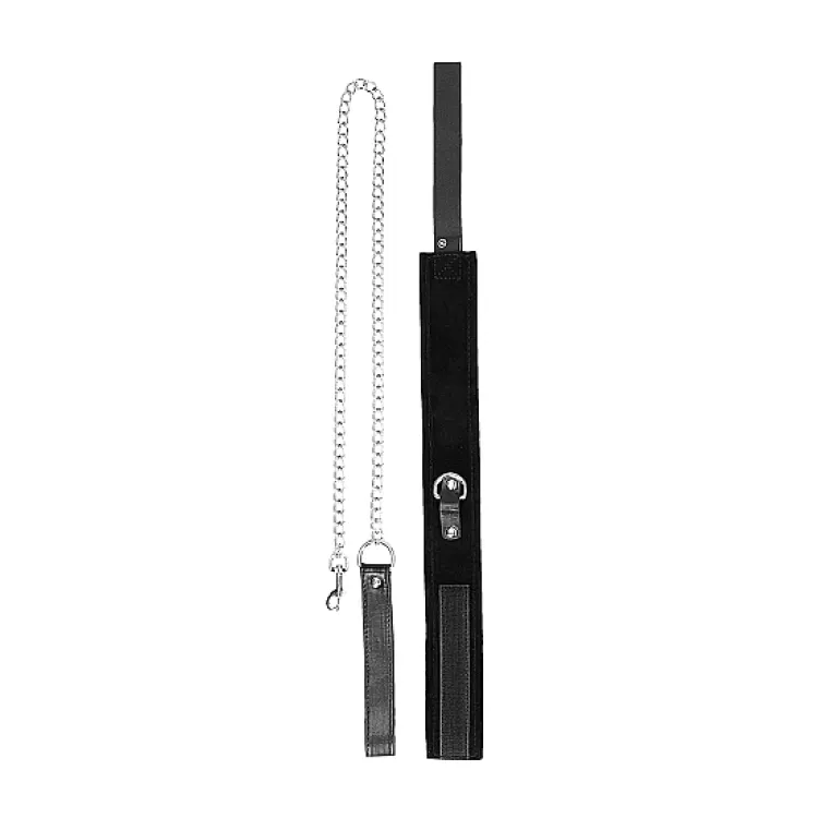 Ouch! Adjustable Velcro Collar With Leash & Wrist Cuffs Black Ouch! Adjustable Velcro Collar With Leash & Wrist Cuffs Black