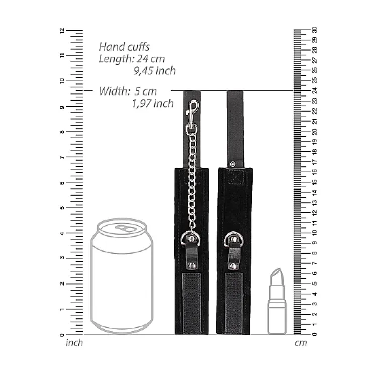 Ouch! Adjustable Velcro Collar With Leash & Wrist Cuffs Black Ouch! Adjustable Velcro Collar With Leash & Wrist Cuffs Black