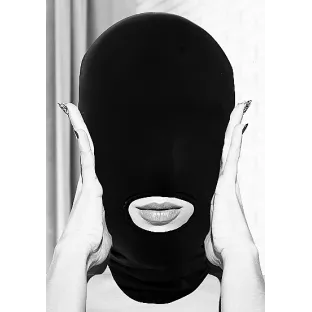 Ouch! Submission Mask with Open Mouth Black
