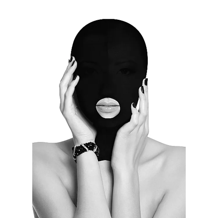 Ouch! Submission Mask with Open Mouth Black Ouch! Submission Mask with Open Mouth Black