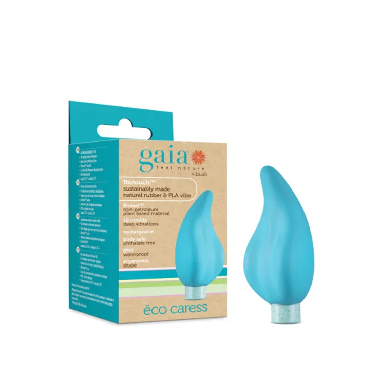 Gaia Eco Caress Bullet Vibrator & Sleeve Aqua Gaia Eco Caress Bullet Vibrator & Sleeve Aqua