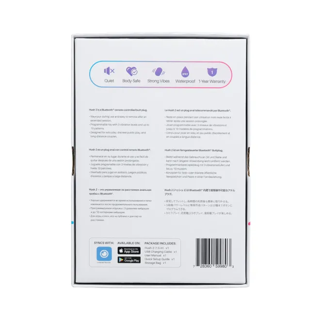 Lovense Hush 2 Bluetooth Remote-Controlled Vibrating Butt Plug S 1.5 in. (82306) | SlipDix.com