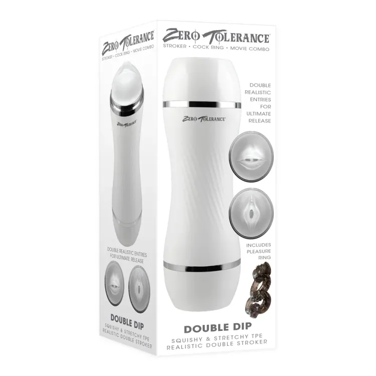Double Dip Dual-Ended Vagina & Mouth Stroker Double Dip Dual-Ended Vagina & Mouth Stroker