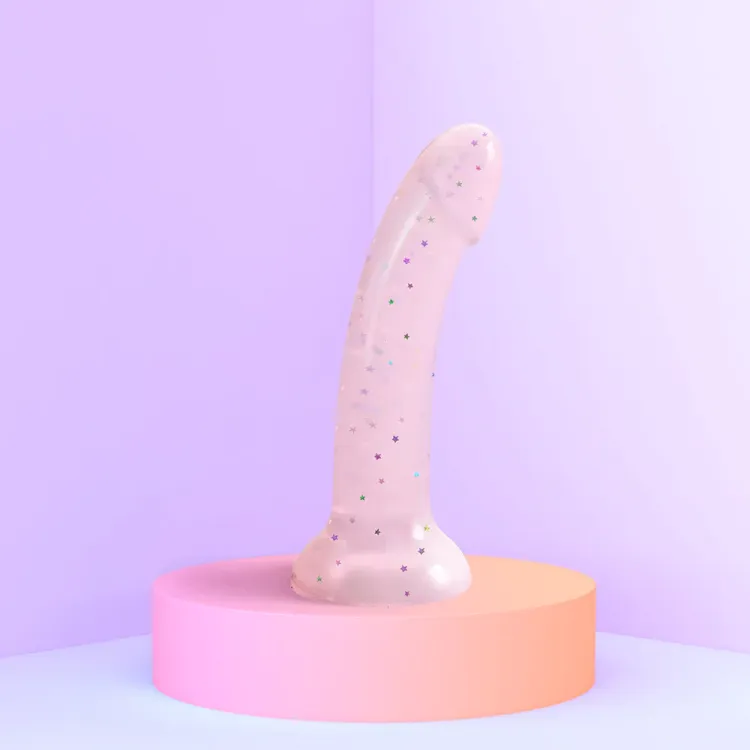 6 in. Starlight Silicone Dildo with Multicolor Star Glitter Pink 6 in. Starlight Silicone Dildo with Multicolor Star Glitter Pink