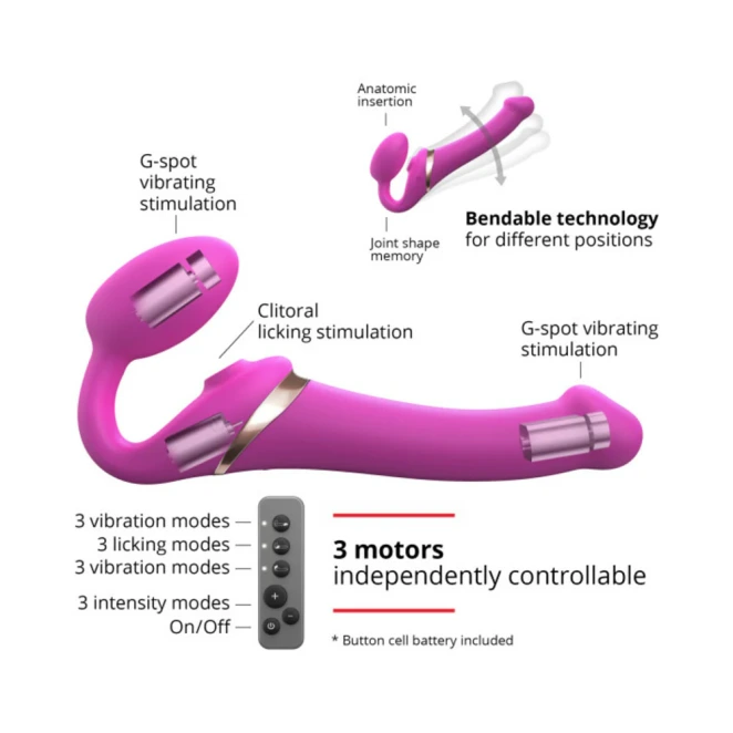 Strap-On-Me Licking Remote Control Vibrating Strapless Strap-On