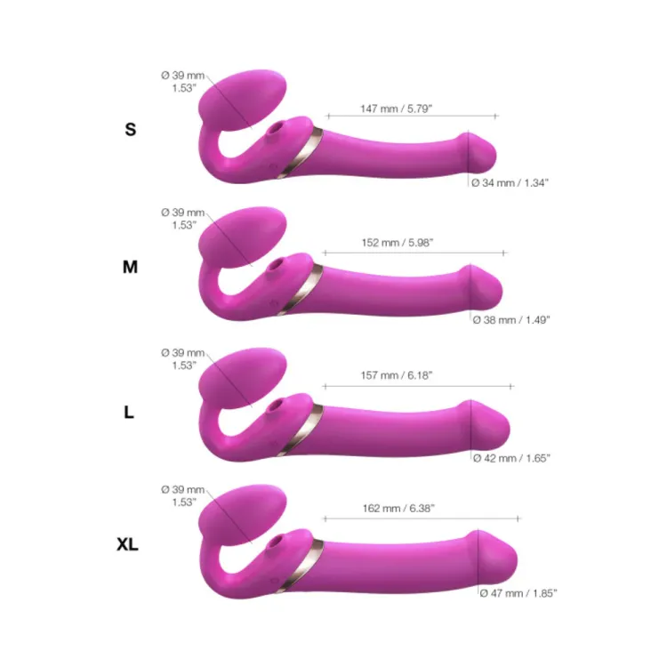 Strap-On-Me Multi Orgasm Bendable Strap-On with Remote Fuchsia S Strap-On-Me Multi Orgasm Bendable Strap-On with Remote Fuchsia S