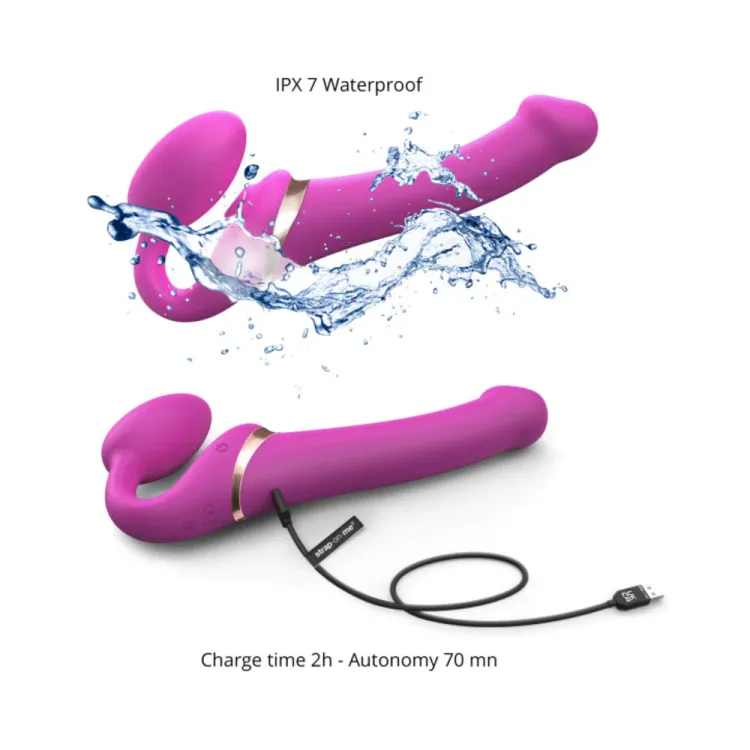 Strap-On-Me Multi Orgasm Bendable Strap-On with Remote Fuchsia S Strap-On-Me Multi Orgasm Bendable Strap-On with Remote Fuchsia S