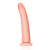 7 Inch RealRock Ultra Realistic Slim Suction Cup Dildo Biege
