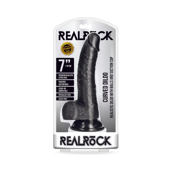 7 Inch RealRock Classic Realistic Dildo Black