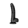 8 Inch Realistic Curved Dildo with Balls Black