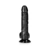 8 Inch Realistic Curved Dildo with Balls Black