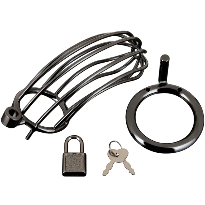 Blue Line Prisoner Cock Cage Black