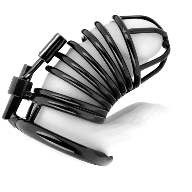 Blue Line Deluxe Chastity Cock Cage Black