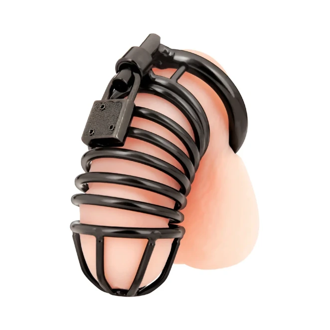 Blue Line Deluxe Chastity Cock Cage Black