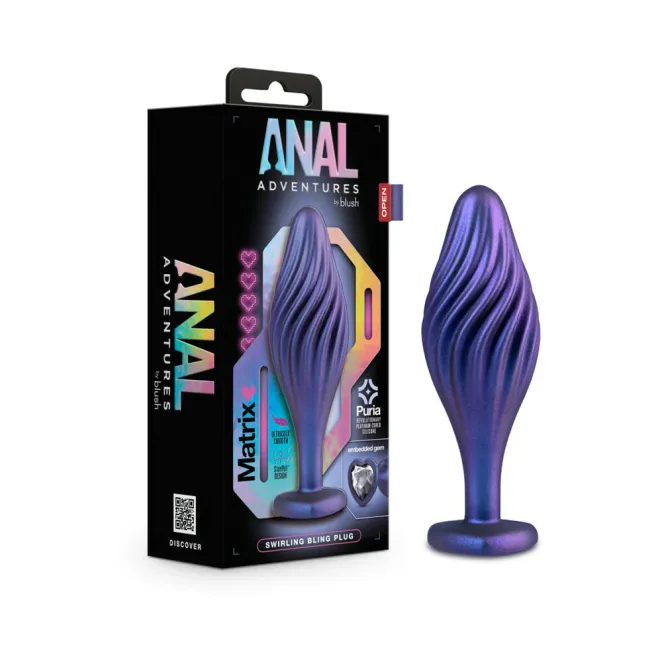 Anal Matrix Silicone Swirling Bling Butt Plug