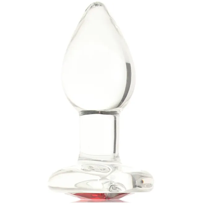 Crystal Desires Sensual Glass Jeweled Heart Butt Plug 3 Inch