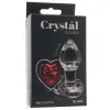 Anal Glass Butt Plug with Red Heart Gem Small Anal Glass Butt Plug with Red Heart Gem Small