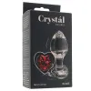 Anal Glass Butt Plug with Red Heart Gem Medium Anal Glass Butt Plug with Red Heart Gem Medium