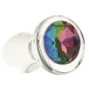 Anal Glass Butt Plug with Rainbow Gem Small Anal Glass Butt Plug with Rainbow Gem Small