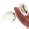 Anal Glass Butt Plug with Rainbow Gem Medium